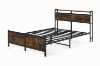Picture of HOMCOM Platform Bed Frame in Double/Queen Size with Storage Headboard, Charging Station and LED Light