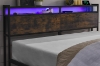 Picture of HOMCOM Platform Bed Frame with Storage Headboard and LED Light in Double Size