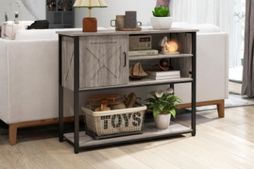 Picture of BESTIER 1-Door Storage Cabinet With Shelf (Grey)