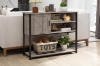 Picture of BESTIER Console Table with Storage Cabinet and Shelves (Grey)