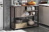 Picture of BESTIER Console Table with Storage Cabinet and Shelves (Grey)