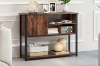 Picture of BESTIER Console Table with Storage Cabinet and Shelves (Brown)