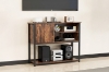Picture of BESTIER Console Table with Storage Cabinet and Shelves (Brown)