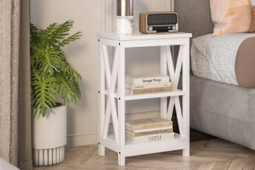 Picture of VECELO 2-Shelf Side Table (Off White) 