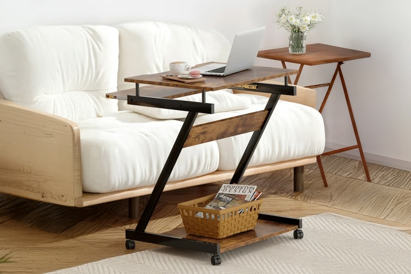 Picture of MOBELLA Z-Type Laptop Desk with Wheels (Brown)