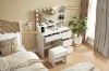 Picture of JOANNA Dressing Table with LED Bulb Mirror and Stool (White)
