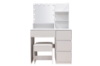 Picture of JOANNA Dressing Table with LED Bulb Mirror and Stool (White)