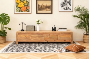 Picture of NORDWOOD 82.5" Reclaimed Pine Wood TV Unit