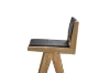 Picture of TIMBERA Solid Reclaimed Pine Wood Frame Bar Chair with Genuine Leather Seat and Backrest