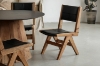 Picture of TIMBERA Solid Reclaimed Pine Wood Frame Dining Chair with Genuine Leather Seat and Backrest