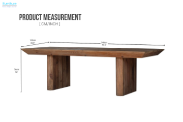 Picture of ROWAN 94.5" Reclaimed Pine Wood Dining Table