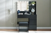 Picture of JOANNA Dressing Table with LED Bulb Mirror and Stool (Black)