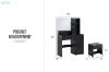 Picture of JOANNA Dressing Table with LED Bulb Mirror/Power Station with Stool (Black)