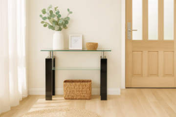 Picture of HORIZON Glass Console Table with High Gloss (Black)