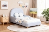 Picture of DOLLY Twin Size Upholstered Platform Bed/Kids Bed (Blue)