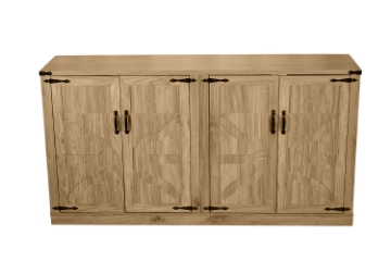 Picture of DORN 4-Door Storage Cabinet with Shelves (Oak)
