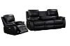 Picture of KEATON Leather Dual Power Reclining Sofa Range with Bluetooth Speaker + Console & Cup Holders (Black)
