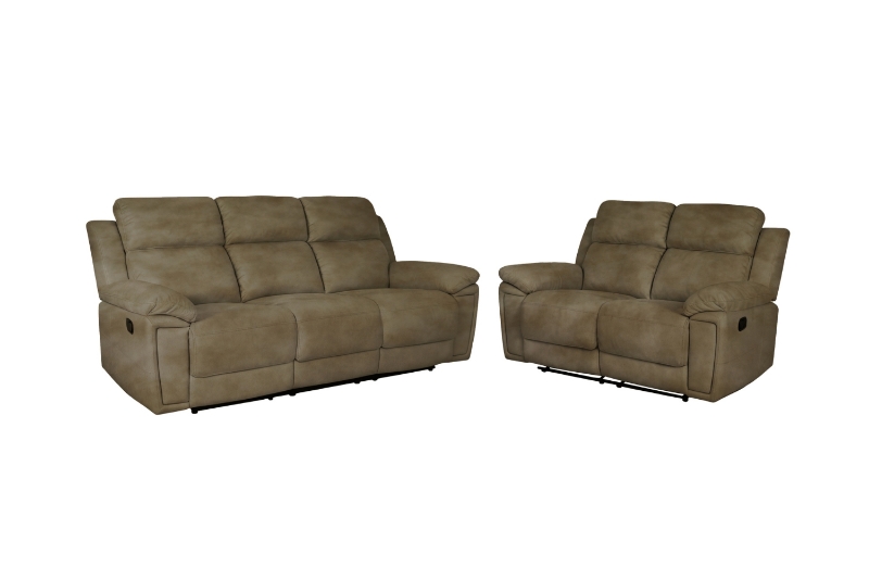 Picture of MARDON Manual Reclining Sofa Range (Light Brown) - Loveseat + Sofa Set