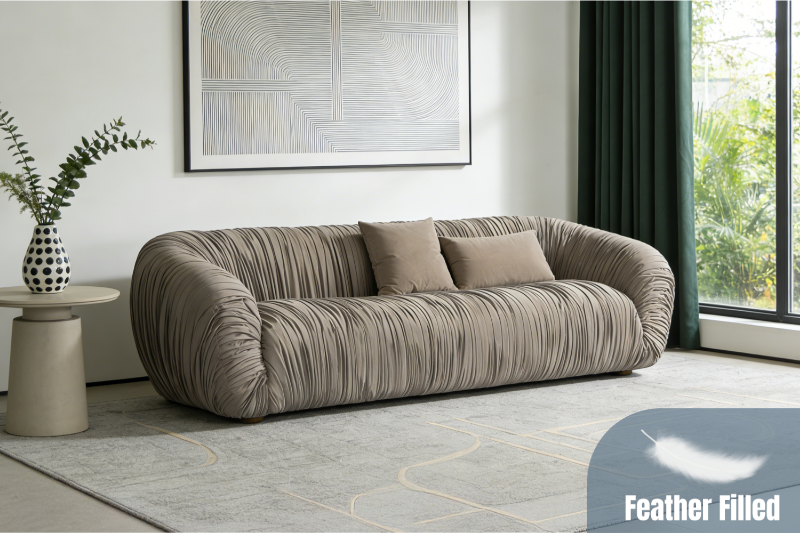 Picture of MOCHA 4 Seater Feather Filled Farbic Sofa