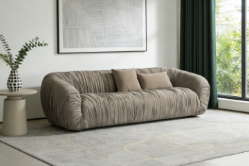 Picture of MOCHA 4 Seater Goose Feather-Filled Fabric Sofa