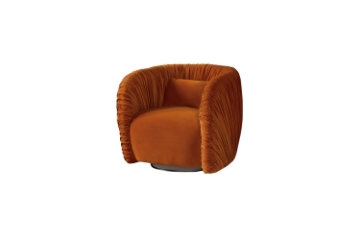 Picture of MOCHA 360° Swivel Goose Feather-Filled Fabric Armchair