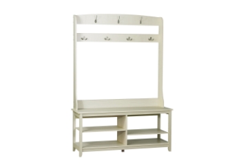Picture of ELLIS Hall Tree with Shoe Bench, Coat Rack & Shelves (49"x15.5"x69")