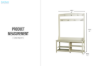 Picture of ELLIS Hall Tree with Shoe Bench, Coat Rack & Shelves (Antique White) - 49"x15.5"x69"