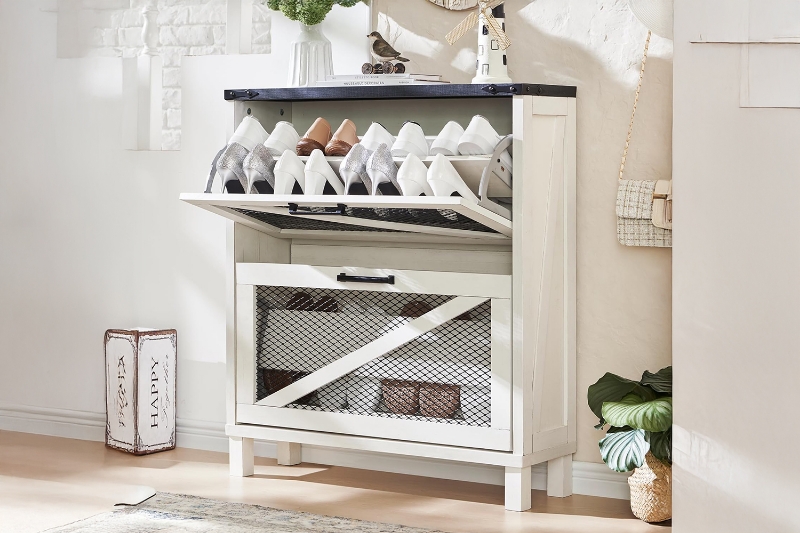 Picture of CAIN Shoe Cabinet with 2 Flip Drawers