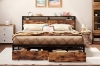 Picture of CASPIAN Platform Bed Frame with Storage Headboard, Drawers and Charging Station in Queen Size 