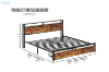 Picture of CASPIAN Platform Bed Frame with Storage Headboard, Drawers and Charging Station in Queen Size 