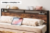 Picture of CASPIAN Platform Bed Frame with Storage Headboard, Drawers and Charging Station in Queen Size 