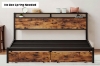 Picture of CASPIAN Platform Bed Frame with Storage Headboard, Drawers and Charging Station in Queen Size 