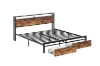 Picture of CASPIAN Platform Bed Frame with Storage Headboard, Drawers and Charging Station in Queen Size 