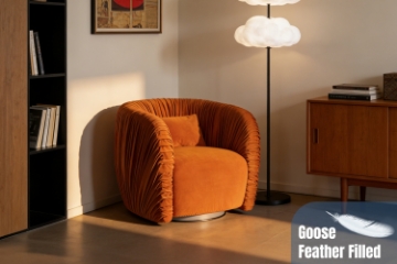 Picture of MOCHA 360° Swivel Goose Feather Filled Farbic Armchair