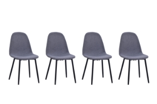 Picture of EMBER Dining Chair with Black Metal Legs - 4 Chairs in 1 Carton