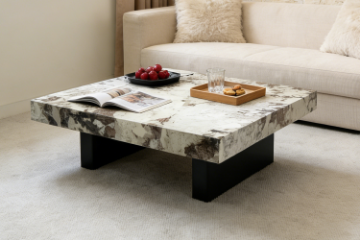 Picture of LUCIANO 100 Microcrystalline Stone Top Square Coffee Table (Light) 