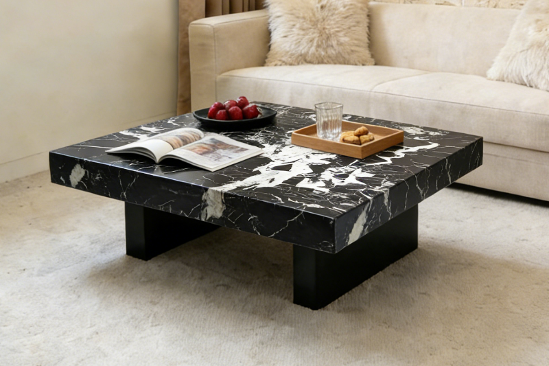 Picture of LUCIANO 100 Microcrystalline Stone Top Square Coffee Table (Dark)