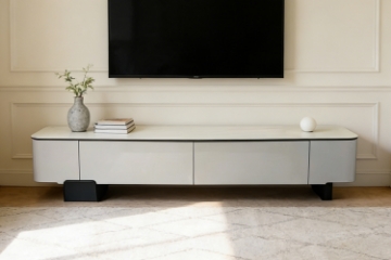 Picture of ARIANNA 78.5" Engineered Stone Top TV Stand with 2-Drawer