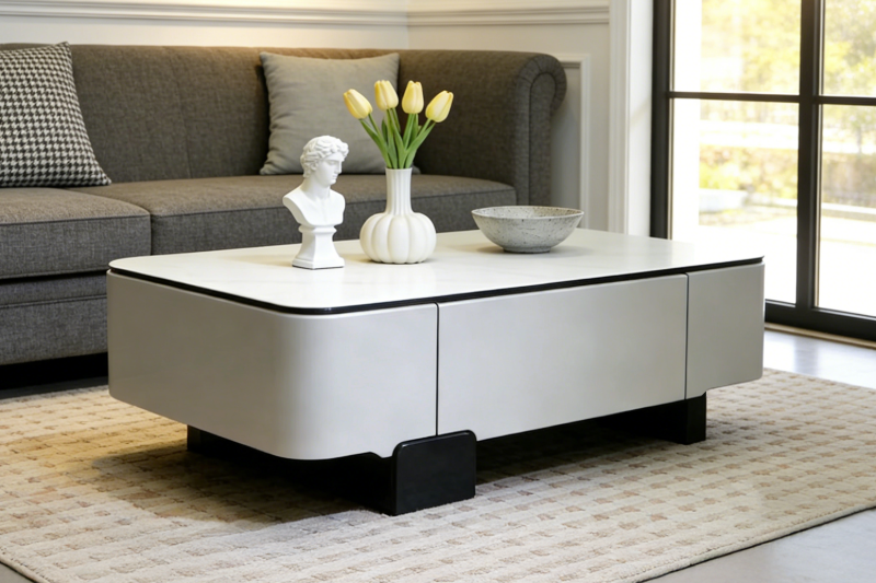 Picture of ARIANNA 51" Engineered Stone Top Coffee Table with 2-Drawer
