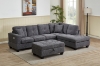 Picture of NEBULA Pro Chenille Fabric Sectional Sofa with Storage Ottoman & Drop-Down Console & USB & Type-C Port (Dark Grey)