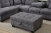 Picture of NEBULA Pro Chenille Fabric Sectional Sofa with Storage Ottoman & Drop-Down Console & USB & Type-C Port (Dark Grey)