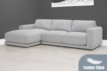 Picture of HUGO Feather Filled Sectional Sofa (Dust, Water & Oil Resistant) - Chaise Facing Left