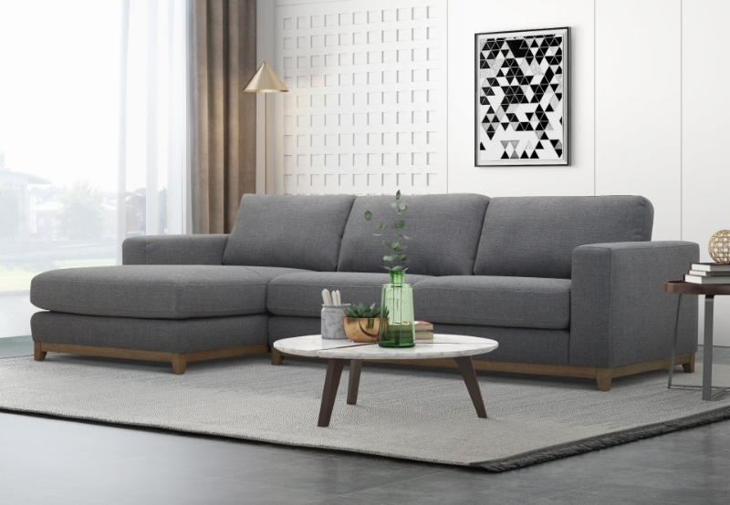Picture of [FLOOR MODEL CLEARANCE] SIESTA Sectional Sofa (Dark Gray) - Chaise Facing Left