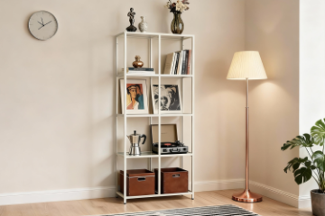 Picture of STARK Steel Frame 70.8"x31.4" Glass Display Shelf (Cream)