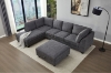 Picture of LIBERTY PREMIUM Chenille Fabric Sectional Sofa with Storage Ottoman (Dark Grey)
