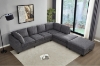 Picture of LIBERTY PREMIUM Chenille Fabric Sectional Sofa with Storage Ottoman (Dark Grey)