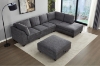 Picture of LIBERTY PREMIUM Chenille Fabric Sectional Sofa with Storage Ottoman (Dark Grey)