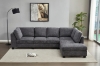 Picture of LIBERTY Premium Chenille Fabric Sectional Sofa (Dark Grey) - Chaise Facing Right