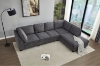 Picture of LIBERTY Premium Chenille Fabric Sectional Sofa (Dark Grey) - Chaise Facing Right