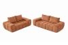 Picture of FABIEN 3/2 Seater Fabric Compressed Sofa Range (Brown)  - Loveseat+Sofa Set